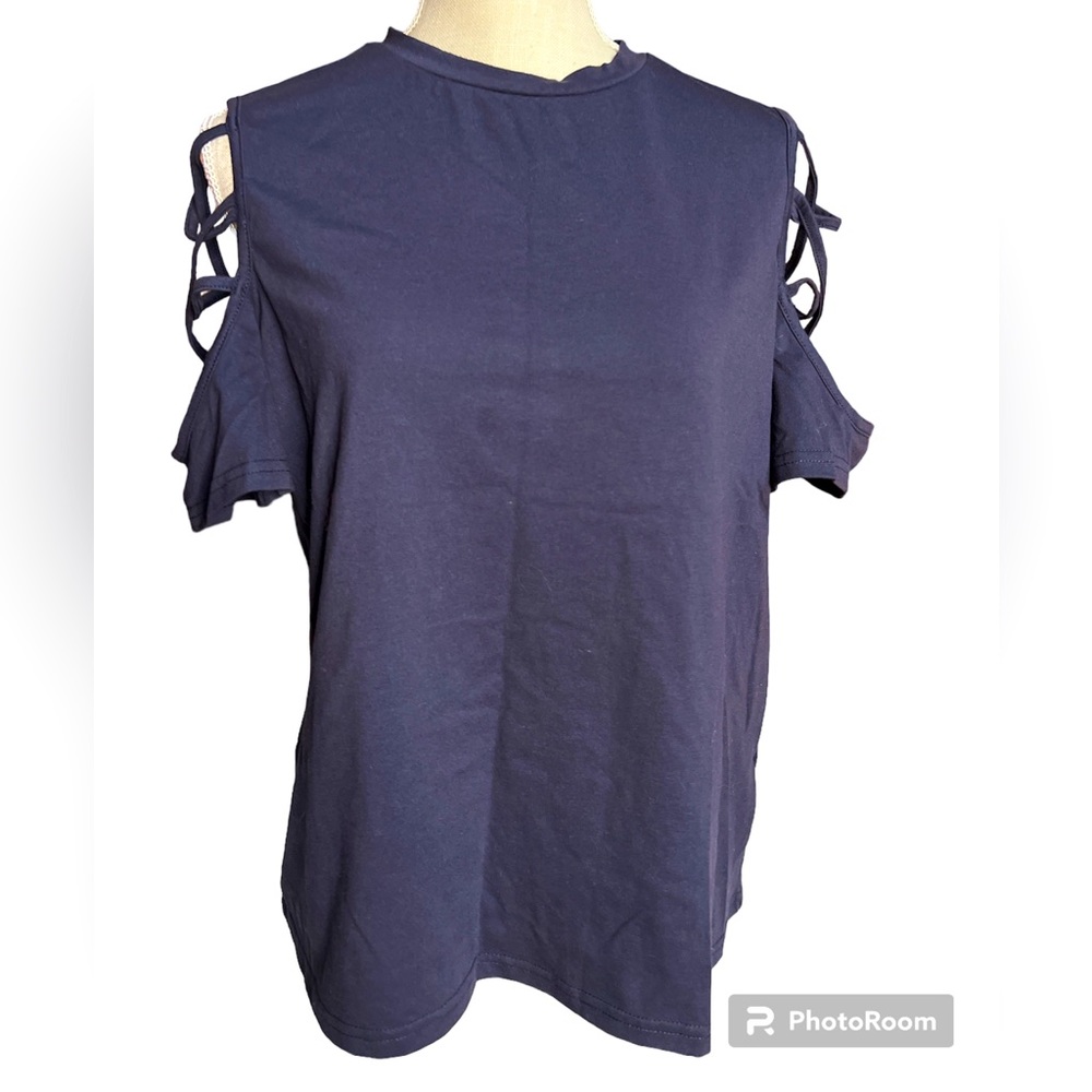 Effordram Crisscross Cold Shoulder Blouse